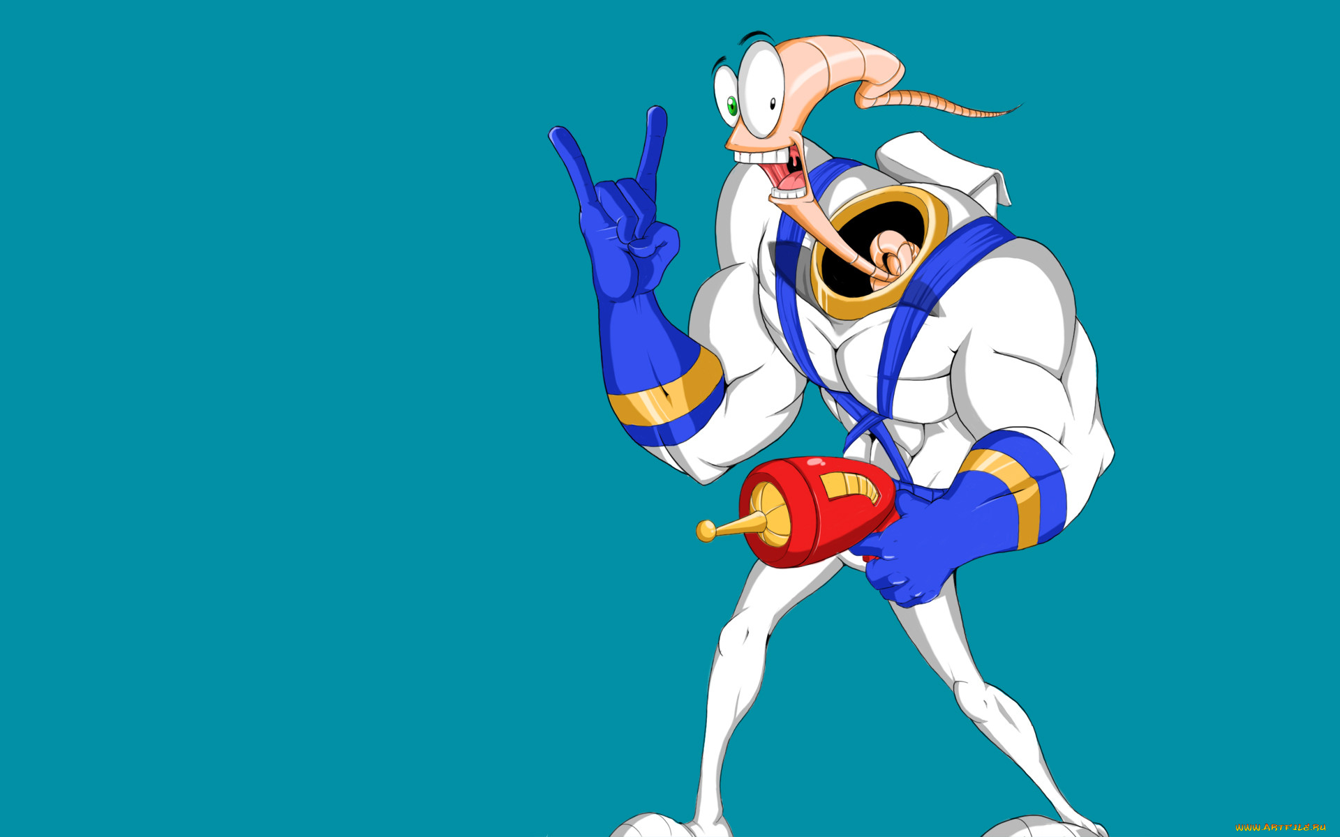 Обои Earthworm Jim Видео Игры Earthworm Jim, обои для рабочего стола,  фотографии earthworm, jim, видео, игры, оружие, червяк Обои для рабочего  стола, скачать обои картинки заставки на рабочий стол.